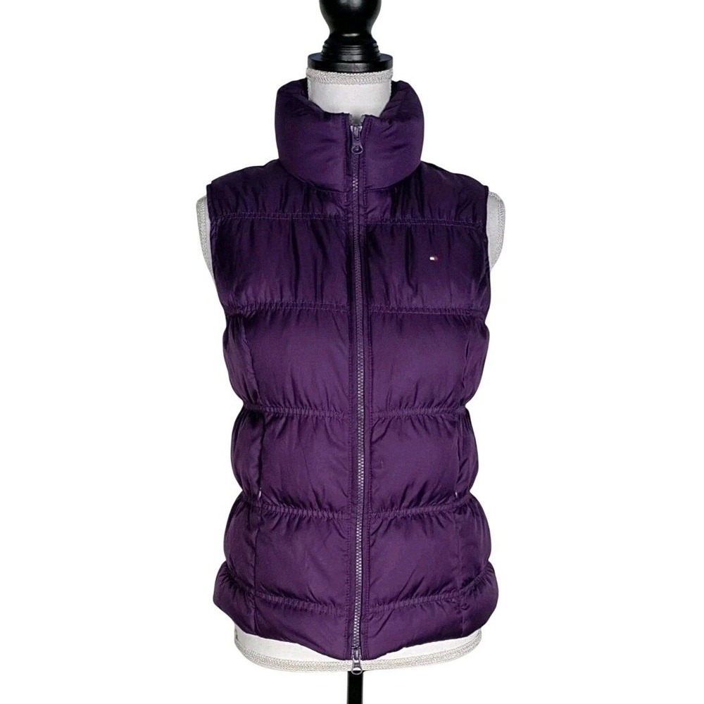 Tommy Hilfiger Women's Purple Bubble Puffer Vest Size S/P Down/Feathers